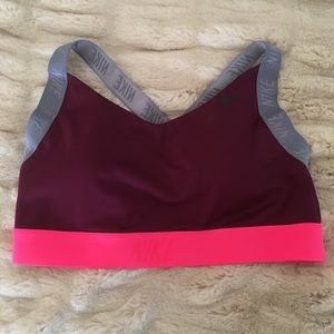 Nike Strappy Maroon Sports Bra